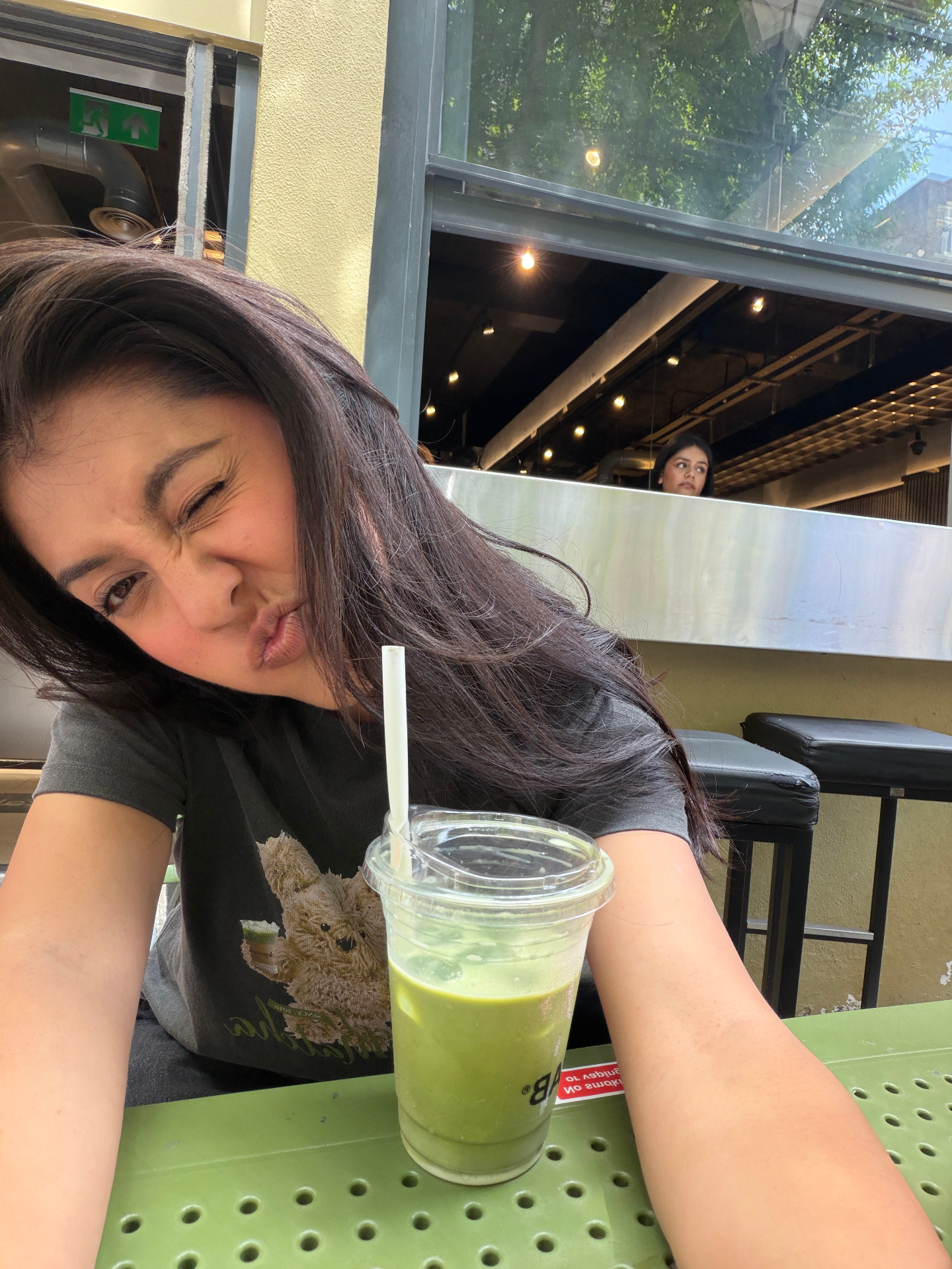 Shanzé being cute with a matcha